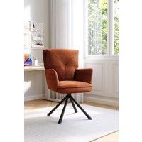 Orange Linen Accent Chair Chic Office Chair