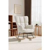 Luxury Sherpa Upholstered Rocking Chair with One Pocket