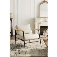 Linen Armchair with Thick Cushion
