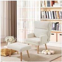 Sherpa Lounge Chair with Foot Stool