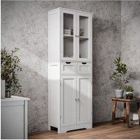 Modern Tall Glass Door Cabinet for Bathroom & Livingroom