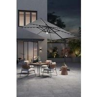 Solar-Powered Outdoor Square Cantilever Parasol with Lights
