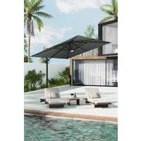 Solar-Powered Outdoor Square Cantilever Parasol with Lights