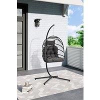 Outdoor Hanging Chair with Stand and Cushion