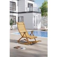 Bamboo Foldable Recliner Outdoor Rocking Chair