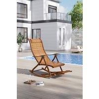 Bamboo Foldable Outdoor Recliner Rocking Chair