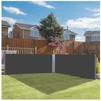8 x 1.6m Retractable Privacy Double Side Awning-UV Protection & Quick Assembly Outdoor Solution