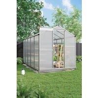10x6 ft Aluminium Walk-in Greenhouse with Base and Window Opening