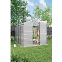 8x6 ft Outdoor Aluminium Greenhouse with Window Opening