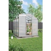 6x6 ft Aluminium Garden Greenhouse with Base and Window