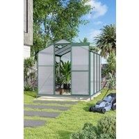 8x6 ft Aluminium Frame Garden Greenhouse with Base & Window Opening