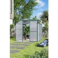 8x6 ft Aluminium Frame Garden Greenhouse with Window Opening