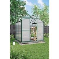 6x6 ft Outdoor Aluminium Frame Greenhouse with Base & Window Opening