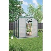6x6 ft Outdoor Aluminium Frame Greenhouse with Window Opening