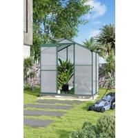 4x6 ft Garden Aluminium Hobby Greenhouse with Base & Window Opening