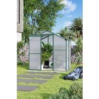 4x6 ft Garden Aluminium Hobby Greenhouse with Window Opening