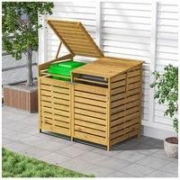 Outdoor Spruce Wood Garbage Can Garden Storage Shed