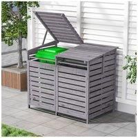 Spruce Wood Garbage Can Outdoor Garden Storage Shed