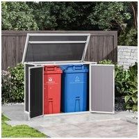 4.5x2.5 ft Outdoor Metal Garbage Storage Shed - Sloped Roof and Double Doors, Weather-Resistant