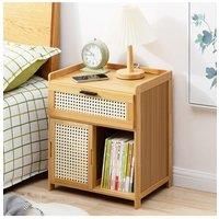 Wooden Nightstand Storage Cabinet