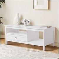 Classic White Coffee Table with Drawer