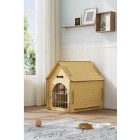 Wooden Pet House Doghouse with Wire Door