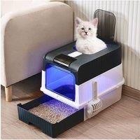Foldable Enclosed Black Cat Litter Box