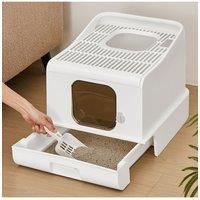 Fully Enclosed Top in Cat Litter Box
