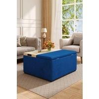 Velvet Upholstered Storage Ottoman Stool