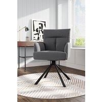 Grey Modern Frosted Velvet Swivel Armchair