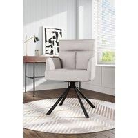 Beige Modern Frosted Velvet Swivel Armchair