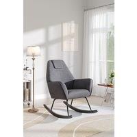 Comfy Upholstered Rocking Chair for Nursery with Black Legs