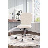 Comfy Plush Office Chair with Wheels No Arms