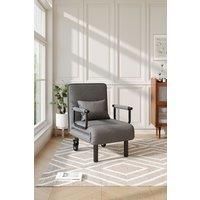 Foldable Grey Lounge and Sofa Bed with 2 Wheels