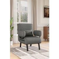 Convertible Grey Sofa Bed with Side Pocket