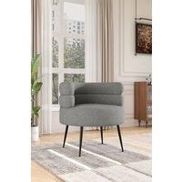 Grey Luxury Teddy Velvet Dressing Make-up Chair