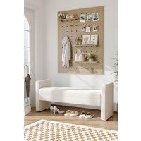 2-Seat H-Shaped Teddy Upholstered Bench