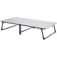 Foldable Metal Framed Bed with Mattress and Wheels