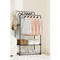 Modern Bedroom Clothes Rack Double Rod