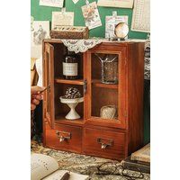 Living and Home Retro Wooden Desktop Storage Organizer in Brown