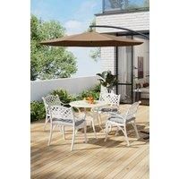Set of 5 Cast Aluminum Garden Bistro Set with Cushions