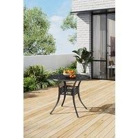 Vintage Round Cast Aluminum Garden Bistro Table
