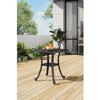 Black Square Cast Aluminum Garden Bistro Table