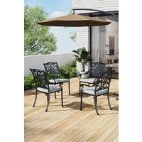 Aluminum Outdoor Dining Armchair with Cushion Set of 4