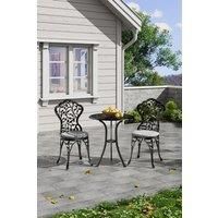 3pcs Outdoor Cast Aluminum Leaf Hollowed Out Bistro Table Set