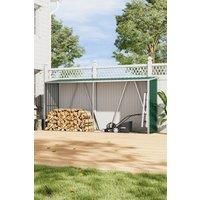 Outdoor Zinc Steel Firewood Log Garden Storage Shed