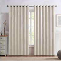 Living and Home 2 Panels Beige Blackout Curtains Polyester Drop Eyelet Curtains for Bedroom and Living Room, 229cm W x 229cm H