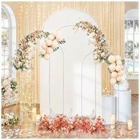 3pcs 180/200/220cm Height White Metal Arch Wedding Backdrop Stand Prop Decor