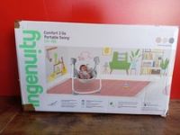 Ingenuity Swing 'N Go Portable Baby Swing 5-Speed Gray, Hug Hoot, 0-9 Months