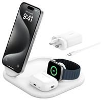 Belkin 3-in-1 Qi2 MagSafe Wireless Charging Stand - White